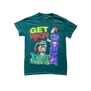50 Cent Get Rich Or Die Tryin' Vintage Wash Graphic Short Sleeve Tee NEW